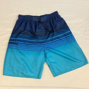BURNSIDE Men's Size M Multi-Blue Colored Board Shorts Bathing Suit
